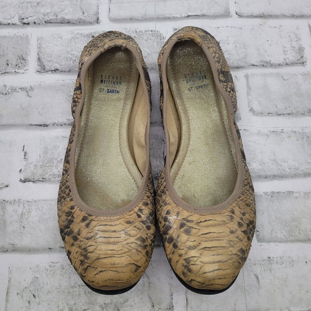 Rare Stuart Weitzman St. Barth Python Snake Flats… - image 5